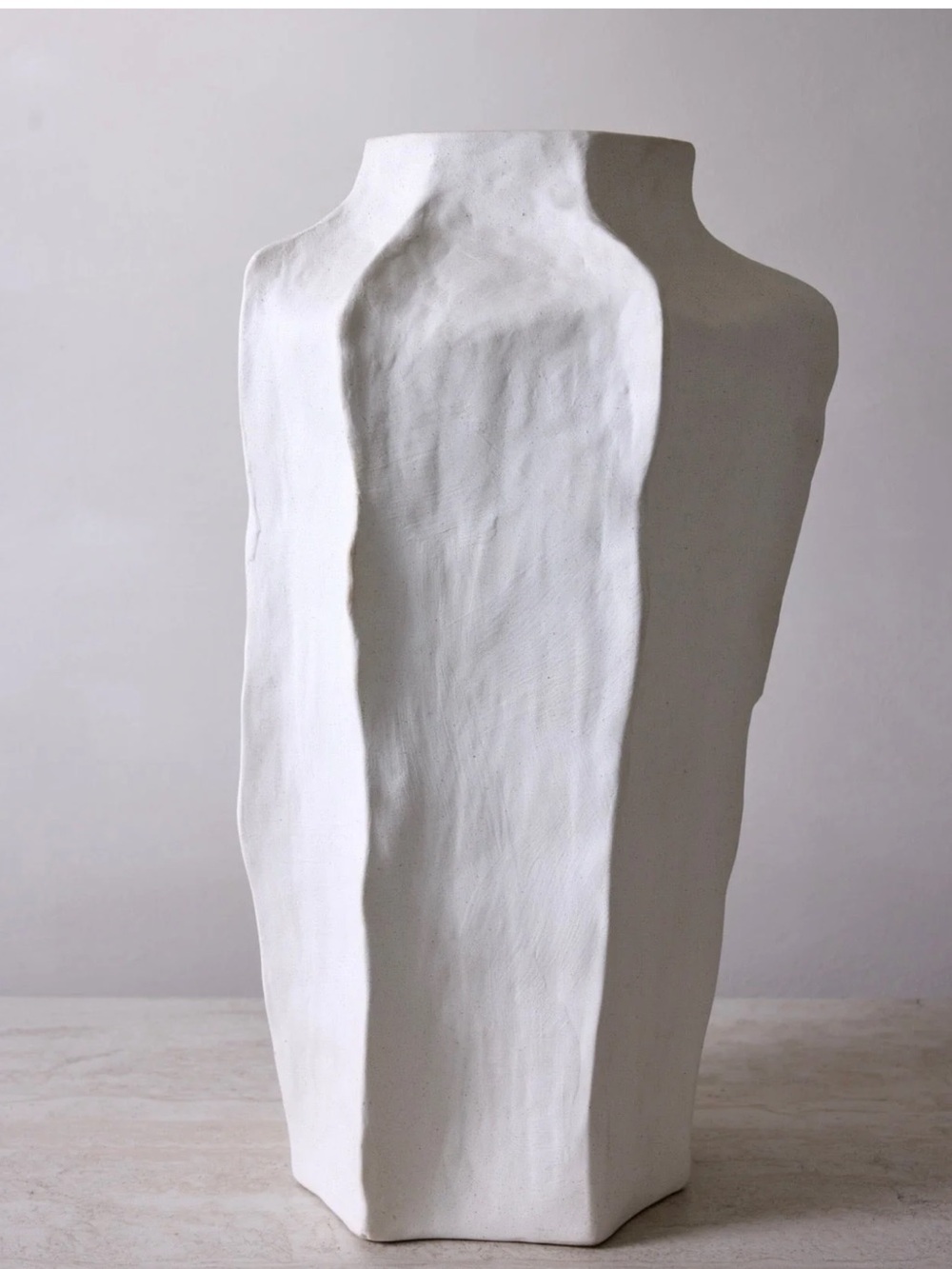 Belare Home White Textured Vase Decor